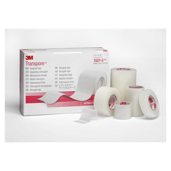 Tape Surgical Transpore Plastic/Polyethylene 2